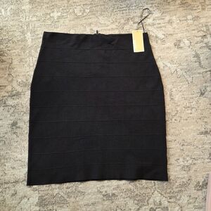 MICHAEL Michael Kors Black Knit Pencil Bandage Skirt NWT Sz 14 Vintage